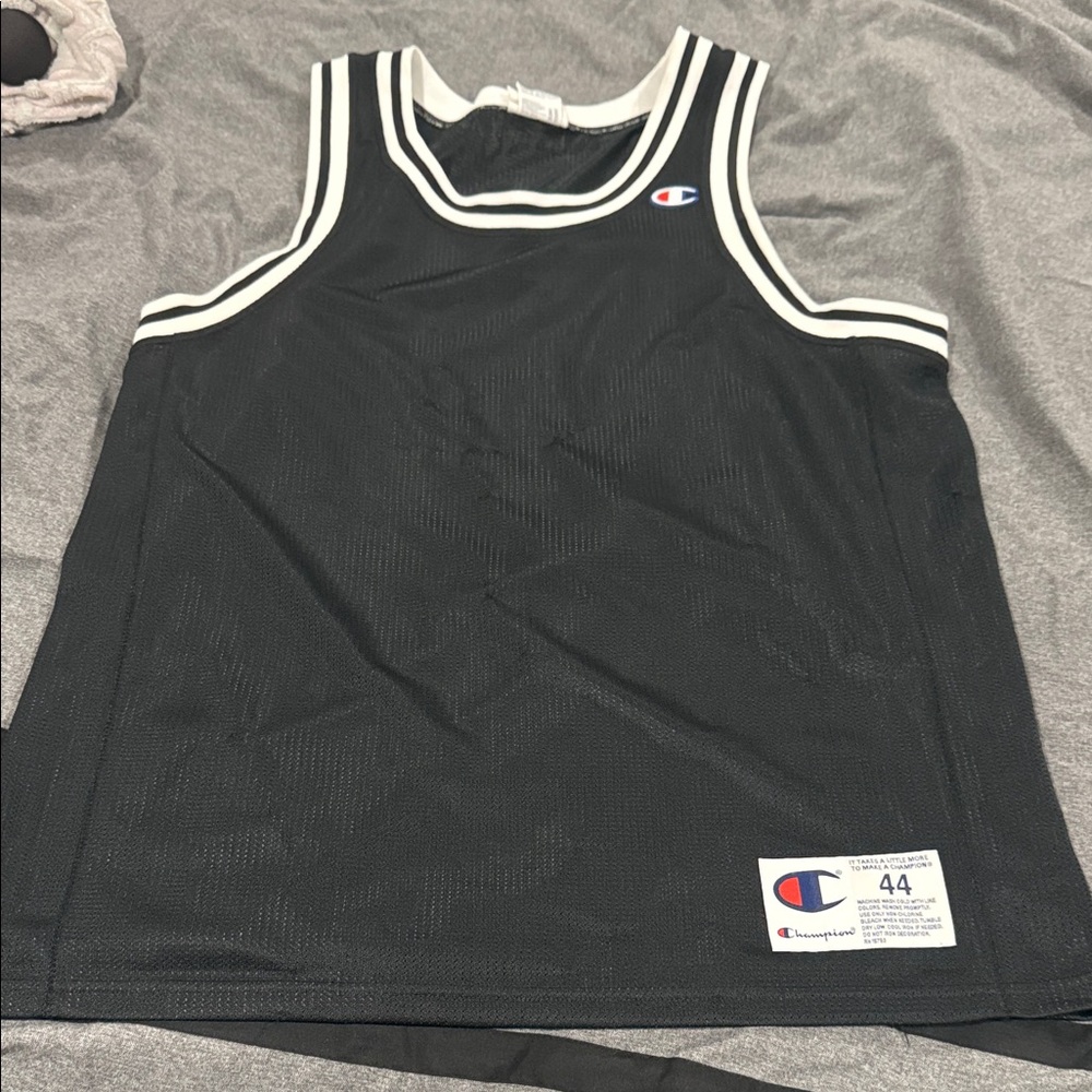 Champion men’s Black and White Jersey Tank